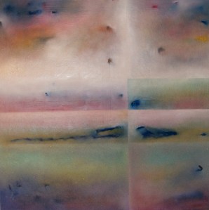 40" x 40" Oil/sand on recycled canvas